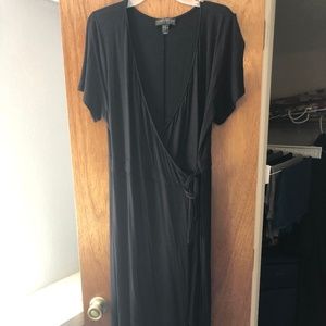 Maxi Black Wrap Dress, Size 2X